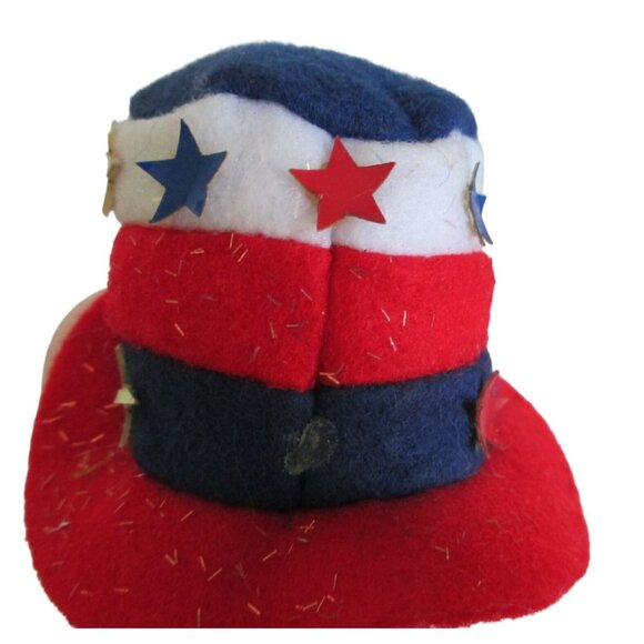 Vintage Annalee Patriotic Mouse Plush Doll 7" 2005 Uncle Sam Hat & Bow Red White - Picture 7 of 9